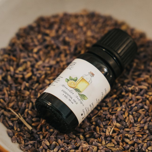 Apothecary Lemon Citrus Essential Oils Wasserfarbe Adressaufkleber (Apothecary Lemon Citrus Essential Oils Watercolor Label)