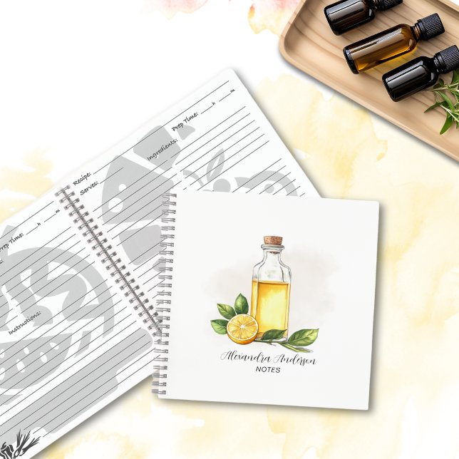 Apothecary Lemon Citrus Essential Oils Wasserfarbe Notizbuch (Apothecary Lemon Citrus Essential Oils Watercolor Notebook )