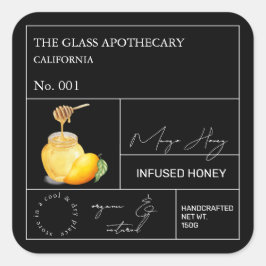 Apothecary Mango Infoblatt Quadratischer Aufkleber