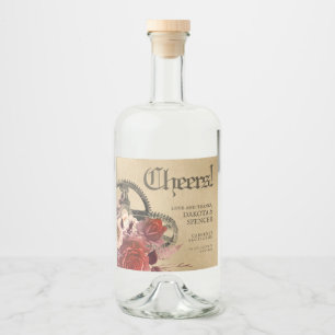 Apothecary Steampunk Vintage Monschine oder Vino Alkoholflaschenetikett
