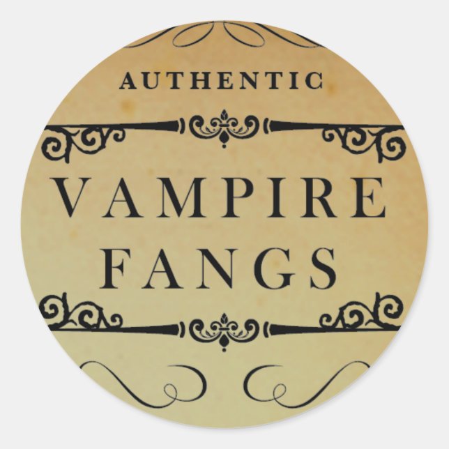 Apothecary Vampire Fangs Halloween Stickers (Vorderseite)