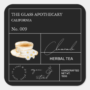 Apothekar Kamille Kräutertee Quadratischer Aufkleber
