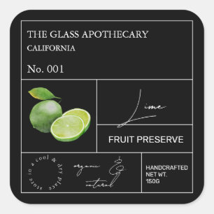 Apothekarisches Limones Etikett Quadratischer Aufkleber