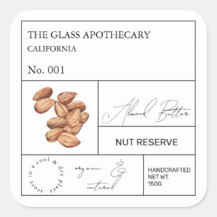 Apothekarisches Mondlabel Quadratischer Aufkleber
