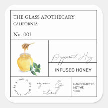 Apothekarisches Peppermint-Honigetikett