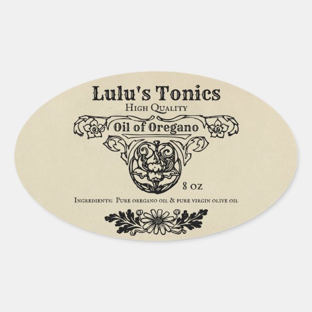 Apothekarstempelen Ovaler Aufkleber (Vorderseite)