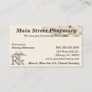 Apotheke Apotheker Medikamentenliste Visitenkarte