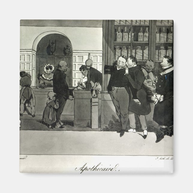 Apotheke, graviert von Delpech Magnet (Vorne)