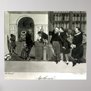 Apotheke, graviert von Delpech Poster