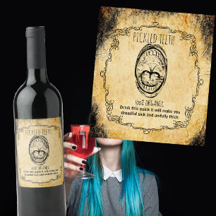 Apotheke halloween Vintage Pfefferzähne Weinetikett