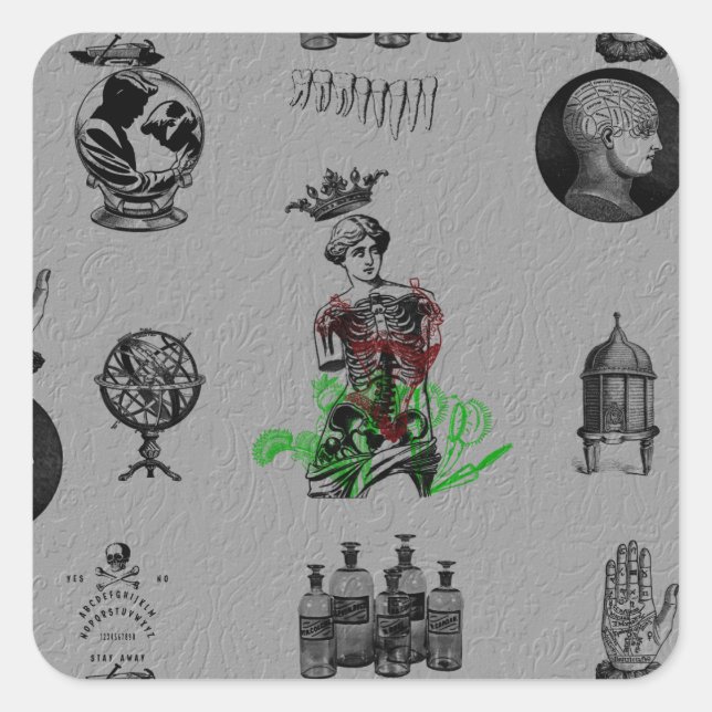 Apotheke Quadratischer Aufkleber (Vorderseite)