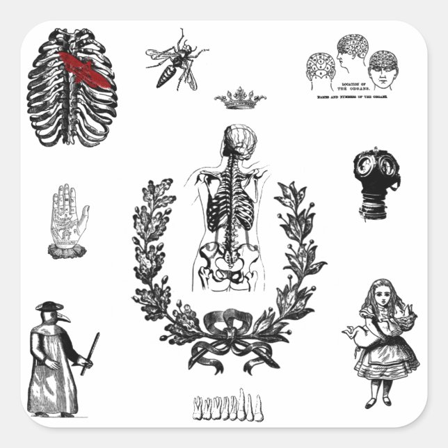 Apotheke Quadratischer Aufkleber (Vorderseite)