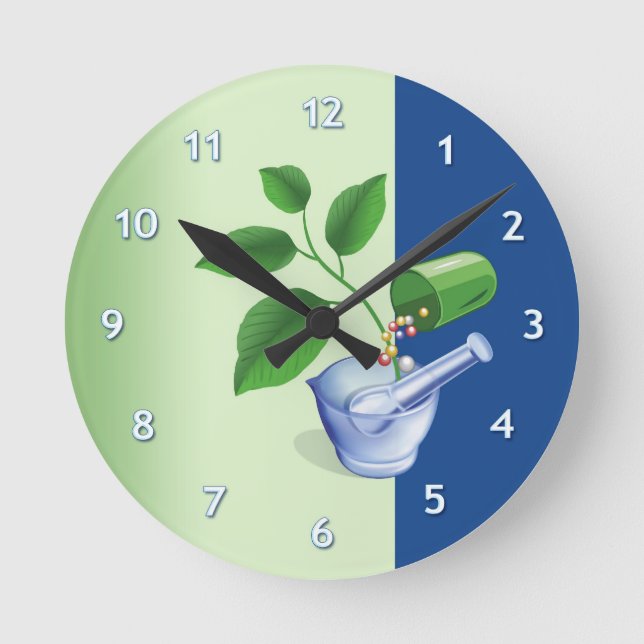 Apotheke Runde Wanduhr (Vorderseite)