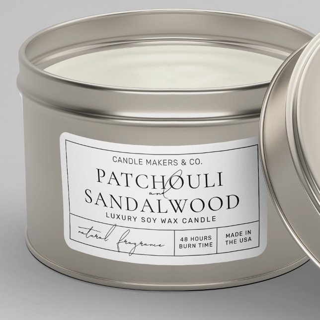 Apotheke Stil Moderne Rectangle Candle Tin Label Adressaufkleber (Small rectangle product label in minimalist apothecary style - great for jars or tins *verify size*)