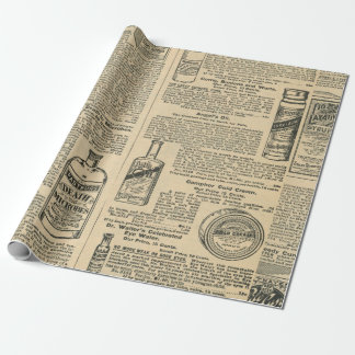 Apotheke Vintage Zeitungsanzeigen Geschenkpapier