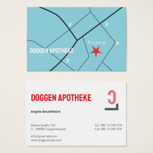 Apotheke Visitenkarten mit Ortungshilfe