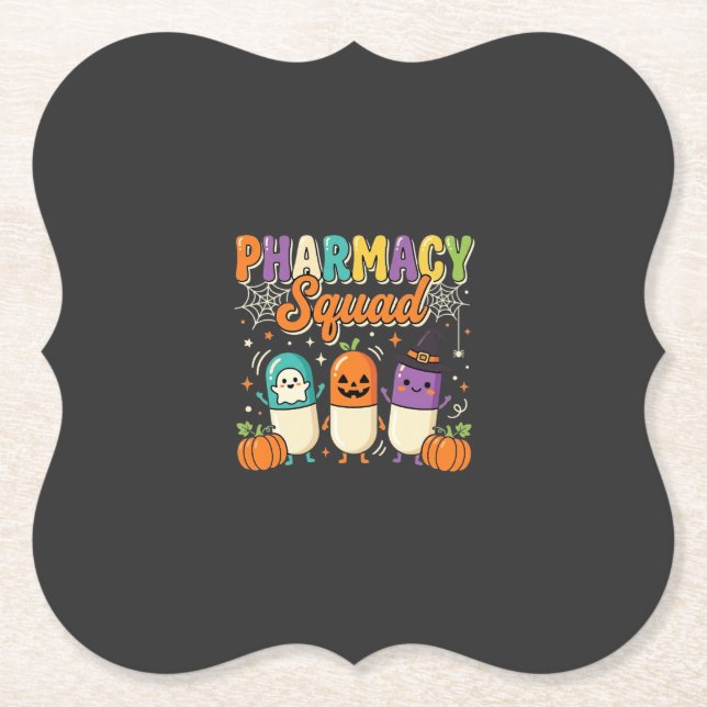 Apotheken-Team Halloween-Geist-Pillen-Design_1 Untersetzer (Vorderseite)