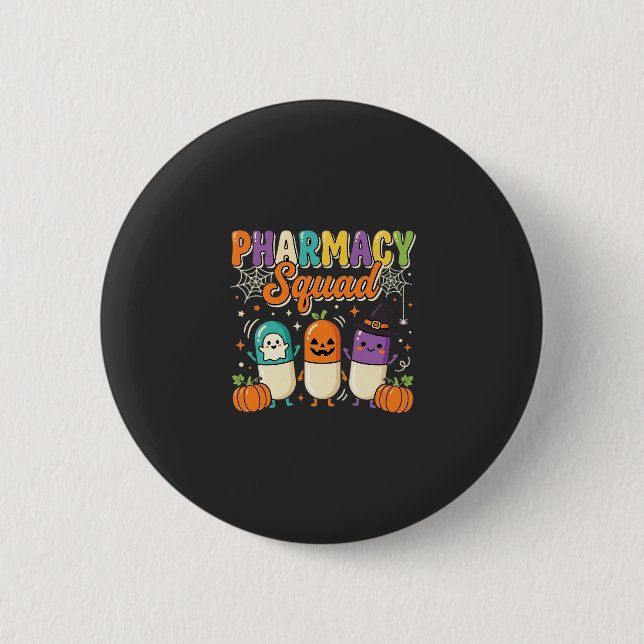 Apotheken-Team Halloween-Geister-Pillen-Design_1 Button (Vorderseite)
