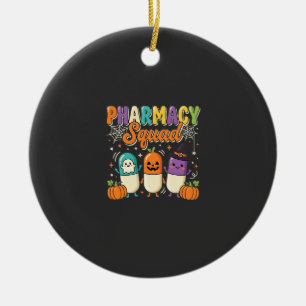 Apotheken-Team Halloween-Geister-Pillen-Design_1 Keramik Ornament