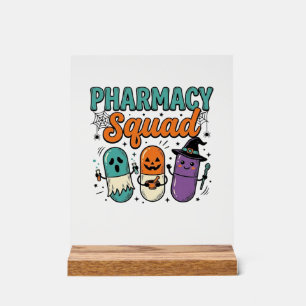 Apotheken-Team Halloween Vintage-Vector-Shirt-Desi Acrylschild