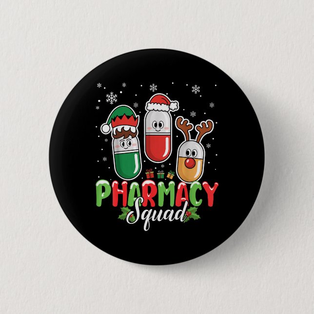 Apotheken-Team-Weihnachtskostüm-Rentier-Elf Button (Vorderseite)