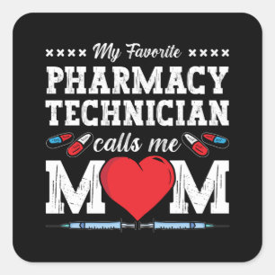 Apothekentechniker nennt mich Mom Tech Apotheker Quadratischer Aufkleber