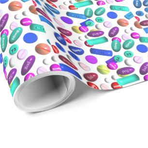 Apotheker-Abschlussgeschenk-Verpackungspapier-Pill Geschenkpapier