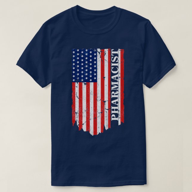 Apotheker American Flag 4. july Gift Patrioti T-Shirt (Design vorne)