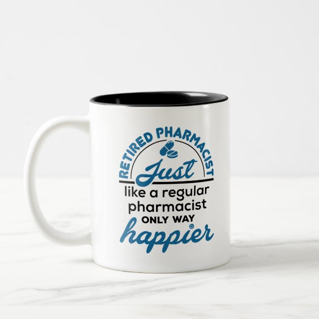 Apotheker Apotheker Apotheker Rente Way Happier Zweifarbige Tasse (Links)