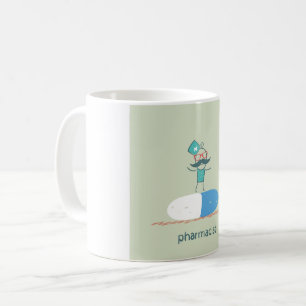 Apotheker auf Blaue Pillen Kapsel Kaffeetasse