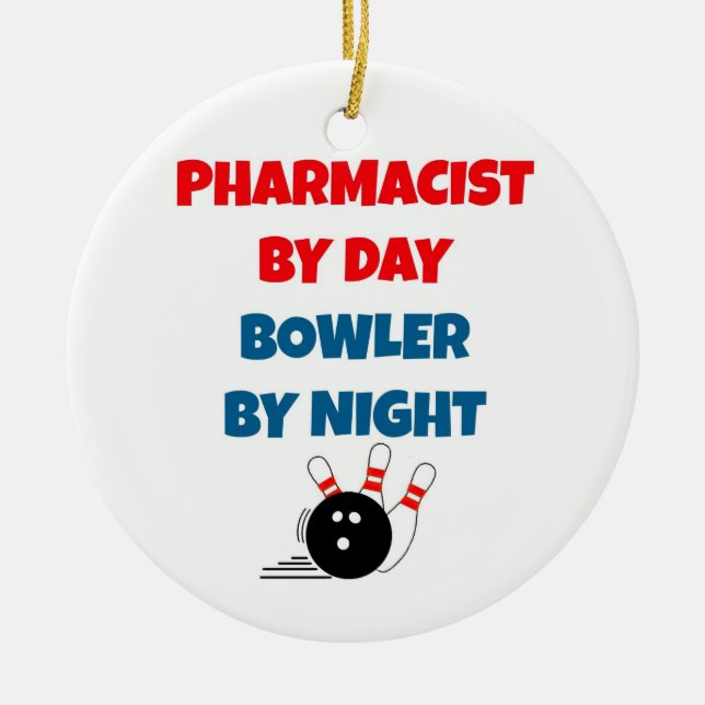 Apotheker bei Day Bowler by Night Keramikornament (Vorne)