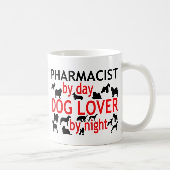 Apotheker bei Tag Hund Lover bei Nacht Tasse (Rechts)