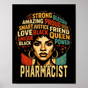 Apotheker Black History Month Mächtiger Schwarzer Poster