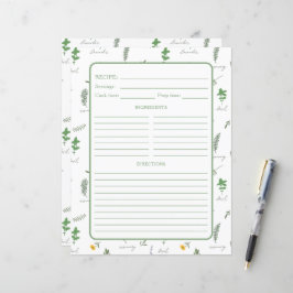 Apotheker Botanisches Rezeptbinder-Seite