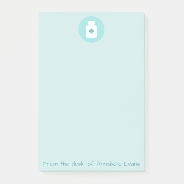 Apotheker Flasche Arzneimittel Post-it Klebezettel (Vorderseite)