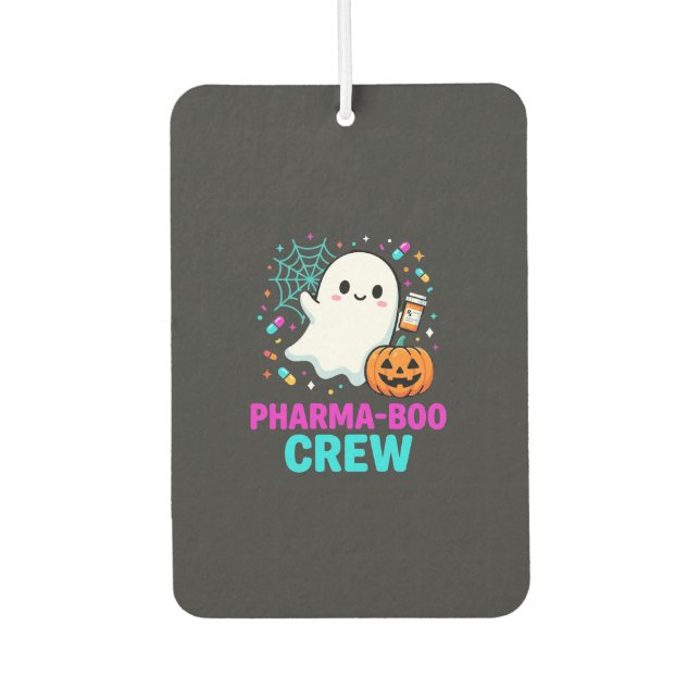 Apotheker Halloween Pharma-Boo Crew Geist Design_ Autolufterfrischer (Vorderseite)