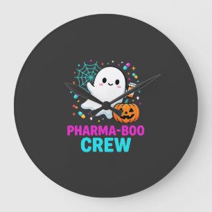 Apotheker Halloween Pharma-Boo Crew Geist Design_ Große Wanduhr
