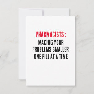 Apotheker: Ihre Probleme kleiner machen, eins nach Dankeskarte