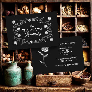 Apotheker Kräuterkundler Gothic Rosenrahmen Floral Visitenkarte