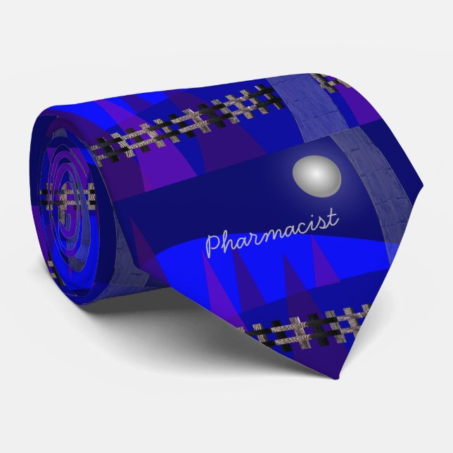 Apotheker-Krawatten-künstlerische Bäume und Mond Krawatte (Gerollt)