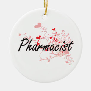 Apotheker-künstlerischer Job-Entwurf mit Herzen Keramikornament