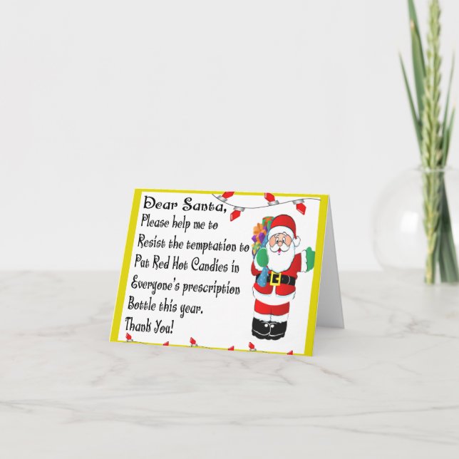 Apotheker-lustiges Weihnachtsthemenorientierte Feiertagskarte (Vorderseite)