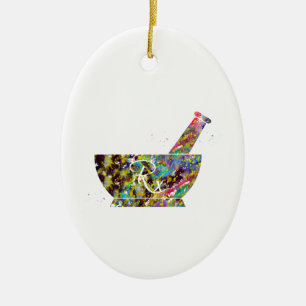 Apotheker Mörser und Stößel Keramik Ornament