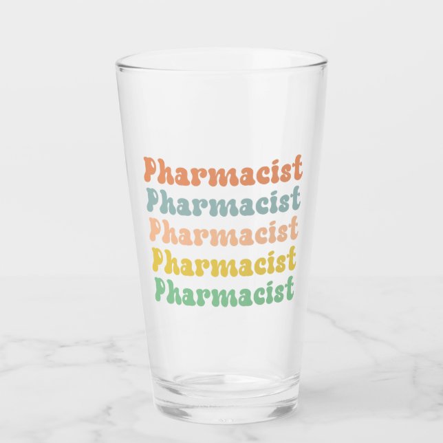 Apotheker Retro Groovy Pharmacy Glas (Vorderseite)