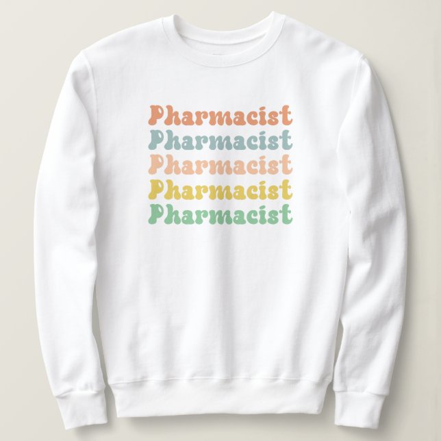 Apotheker Retro Groovy Pharmacy Sweatshirt (Design vorne)