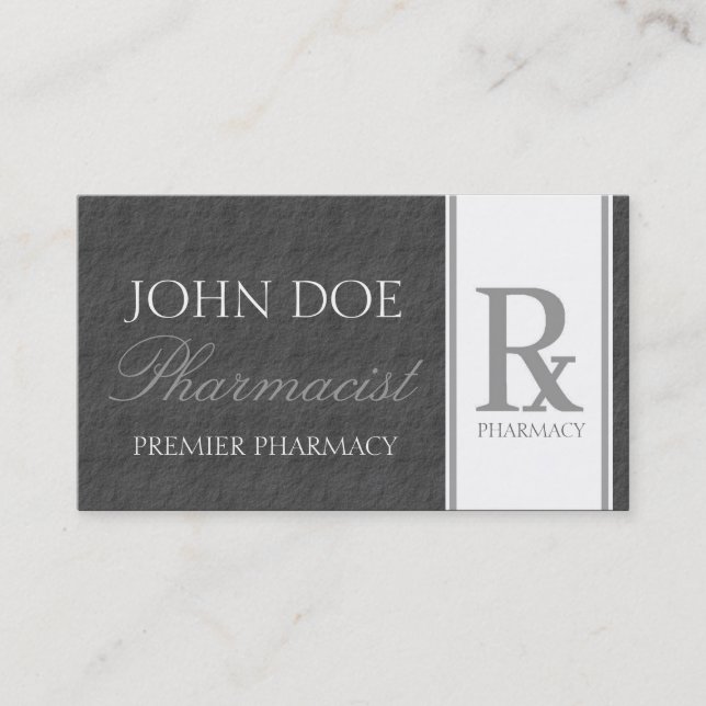 Apotheker-Verordnungs-Apotheken-dunkelgrauer Visitenkarte (Vorderseite)