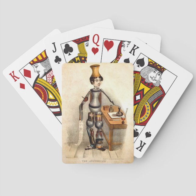 Apotheker: Vintages Apotheker-Bild-Spielkarten Spielkarten (Rückseite)