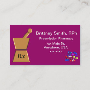 Apotheker-Visitenkarten Stampfe und Mörser ll Visitenkarte