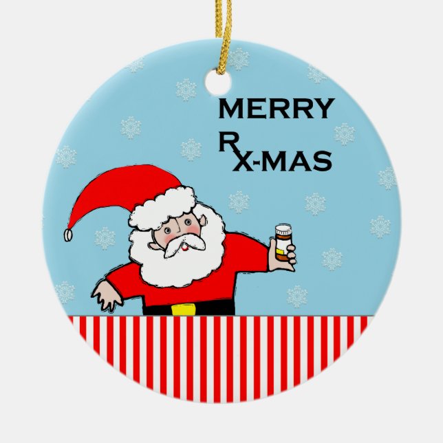 Apotheker-Weihnachten sammelbar Keramikornament (Vorne)