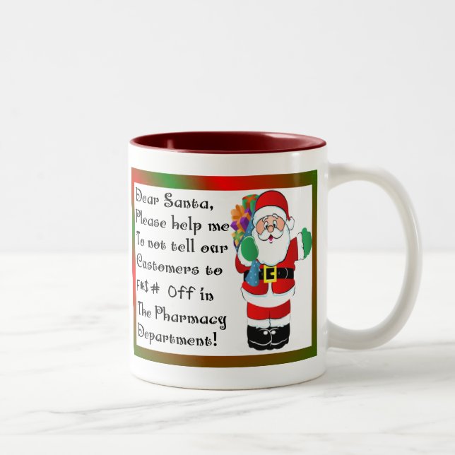 Apotheker-Weihnachtsthemenorientierte Geschenke Zweifarbige Tasse (Rechts)